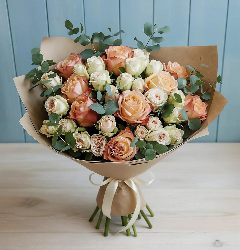 Букет цветов из: Альстромерии и Розы в Жерновце