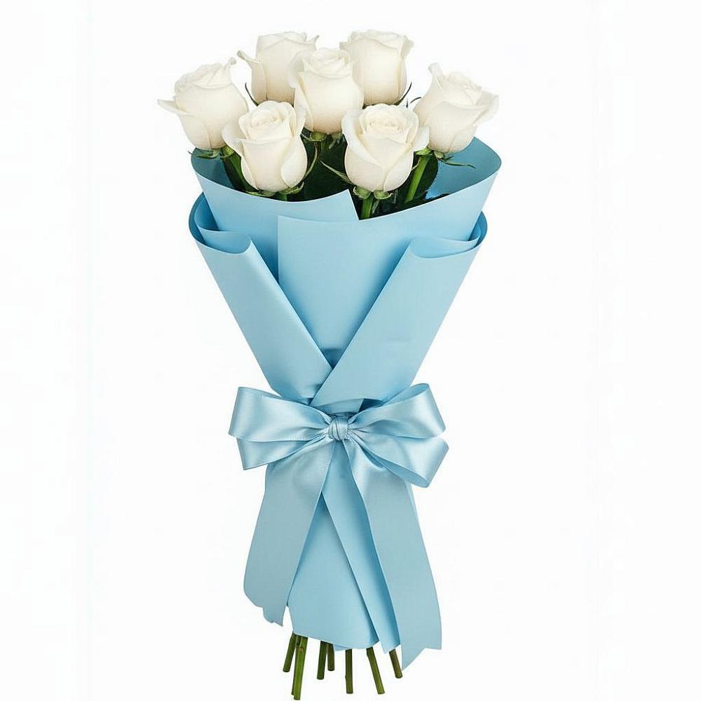 Букет 7 белых роз Проуд в Жерновце