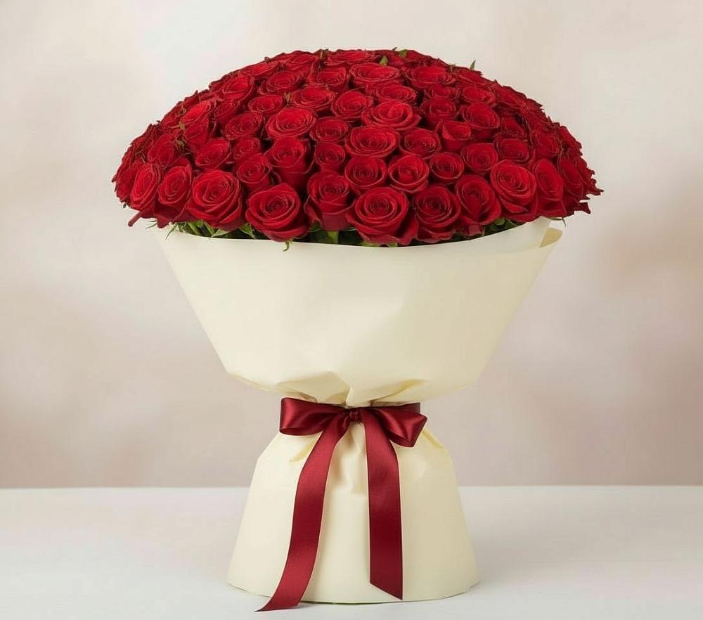 Букет 101 Красная роза Милано в Жерновце