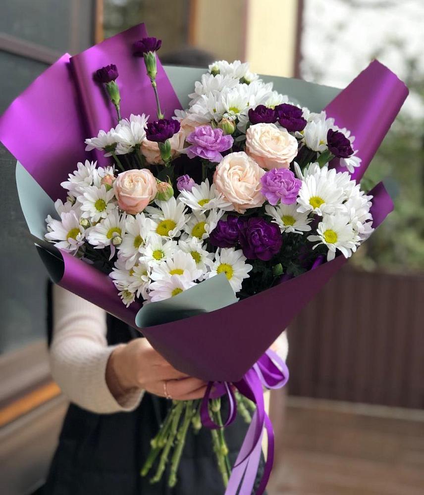 Букет цветов из: Хризантемы, Гвоздики и Розы в Жерновце