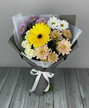 Букет цветов из:  Розы, Герберы и Хризантемы #REPLACE_PRED# Жерновце