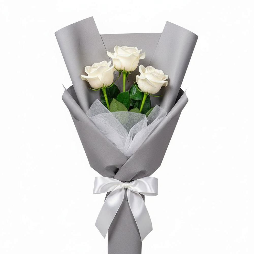 Букет 3 белые розы в Жерновце
