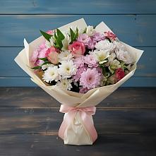 Букет цветов из:  Хризантемы, Альстромерии и Розы в Жерновце