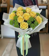 Букет цветов из:  Хризантемы и Розы #REPLACE_PRED# Жерновце