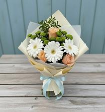 Букет цветов из:  Герберы, Розы и Хризантемы в Жерновце